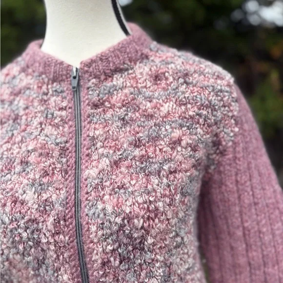 Handcrafted Wool Zip Cardigan Sz Sm/Med - Picture 6 of 8